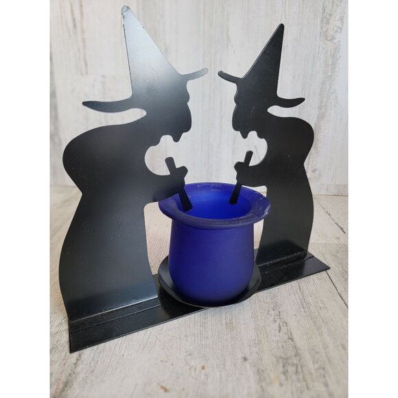 Metal witch brewing candle holder cauldron brewing unique Halloween - Picture 2 of 11